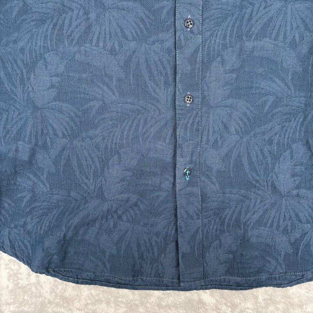 Tommy Bahama Mens Large Blue Palm Tree Print Button Up‎ Shirt Tropical Resort - Picture 4 of 15